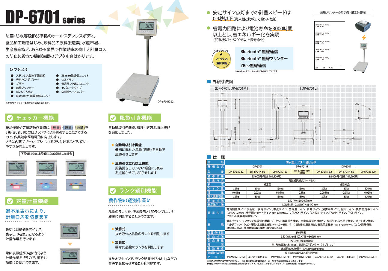 Yamato 大和製衡 ヤマト 防水形デジタル台はかり DP-6701K-32 - 調理器具